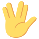 Emoji mão saudação vulcan salute star trek emoji emoticon mão saudação vulcan salute star trek emoticon