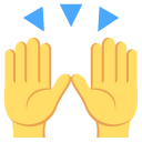 Emoji duas mãos levantadas para cima celebrando comemorando emoji emoticon duas mãos levantadas para cima celebrando comemorando emoticon