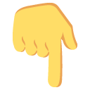 Emoji mão apontando para baixo emoji emoticon mão apontando para baixo emoticon