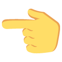 Emoji mão apontando para a esquerda emoji emoticon mão apontando para a esquerda emoticon