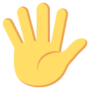Emoji mão aberta dedos emoji emoticon mão aberta dedos emoticon