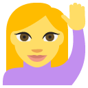 Emoji mulher com mão levantada emoji emoticon mulher com mão levantada emoticon