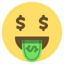 Emoji boca de dinheiro emoji emoticon boca de dinheiro emoticon